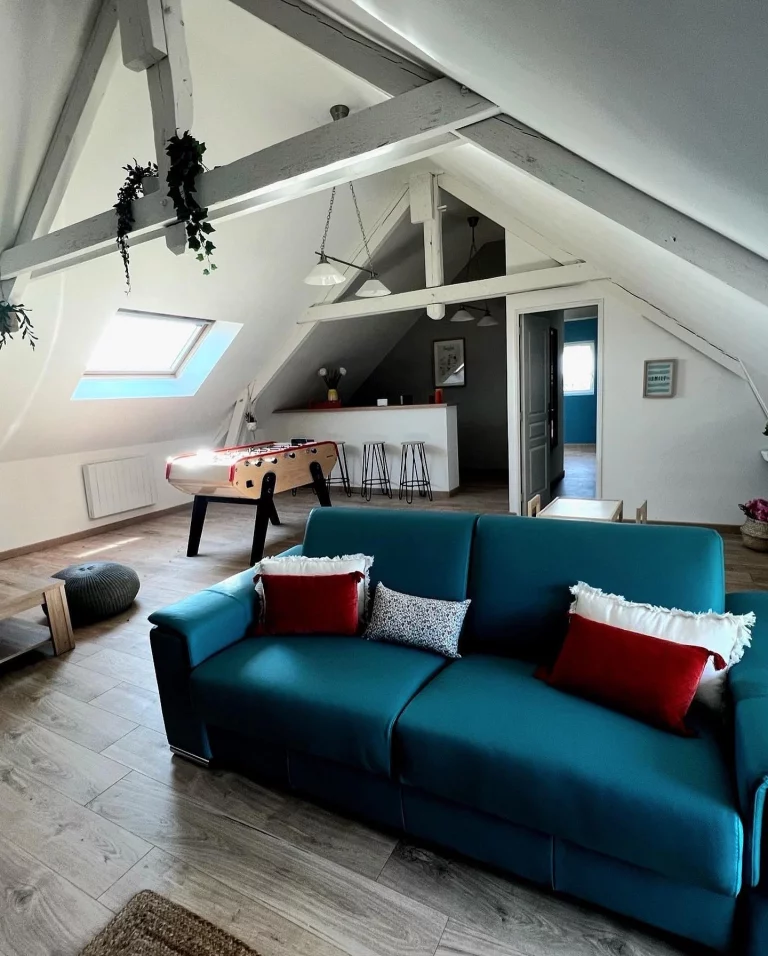 Le salon du gîte de normandie de Le clos de baron sur odon
